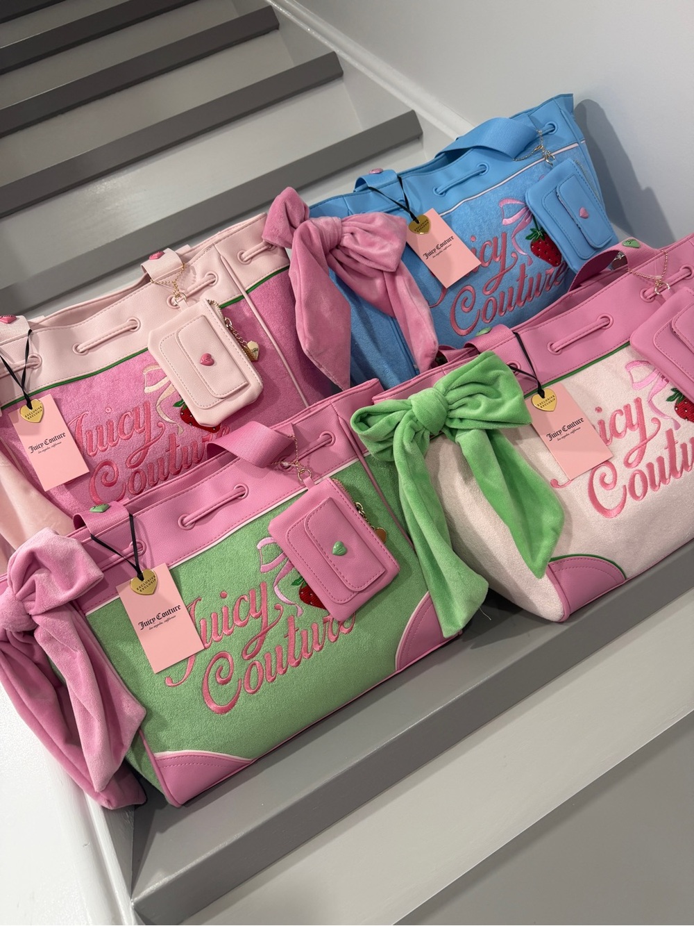 Juicy Couture Strawberry Daydreamer Bundle of 4 Totes - Picture 2 of 3